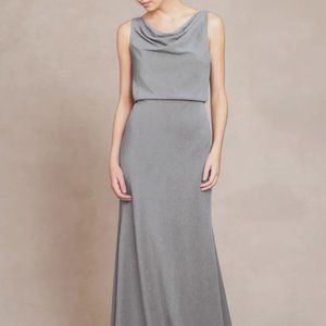 Jenny Yoo Cowl Neck Madelyn Dress (Gray) 12